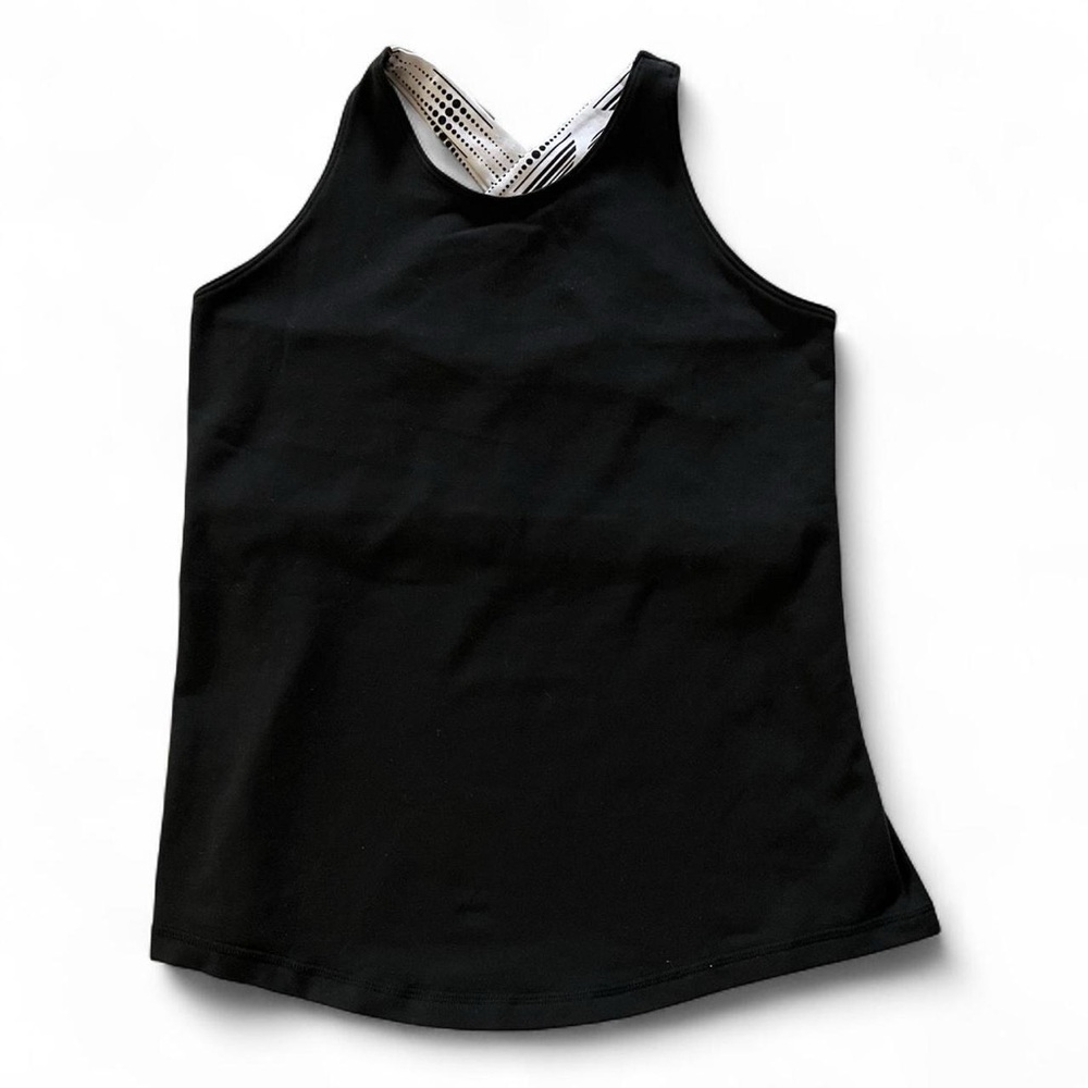 Lululemon Athletica Womens Black White Yoga Gym Crisscross Gym Yoga Tank Top